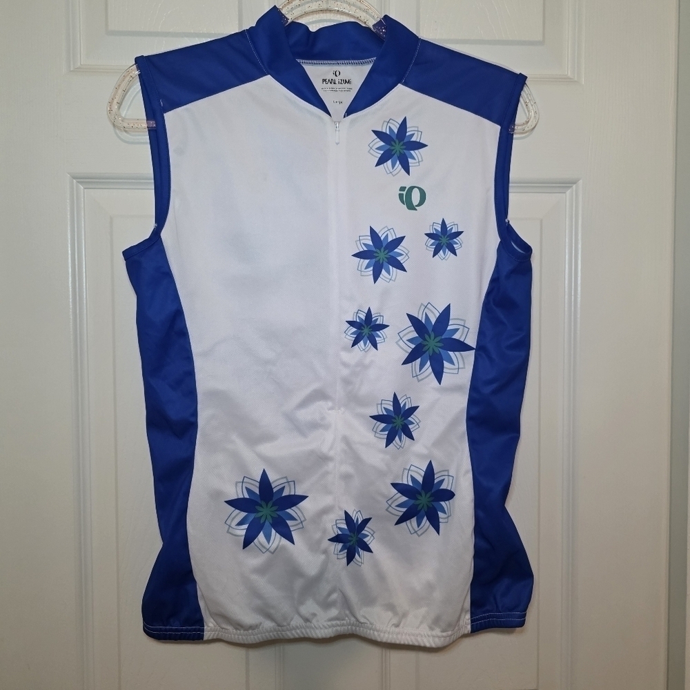 PEARL IZUMI WOMEN’S PI LIMITED EDITION SL JERSEY TOP FLORAL BLUE WHITE L
